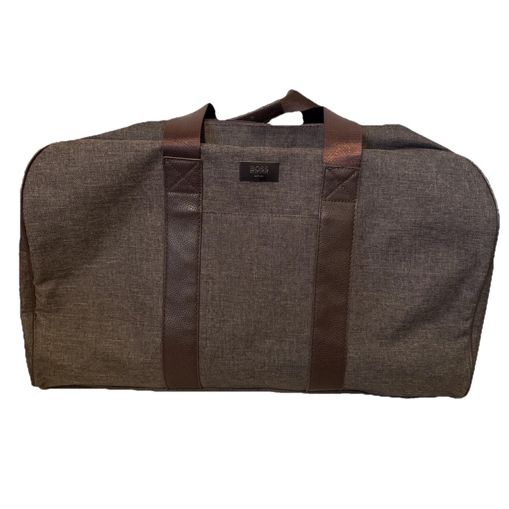 Hugo Boss Brown Duffel Bag with Reinforced Handles